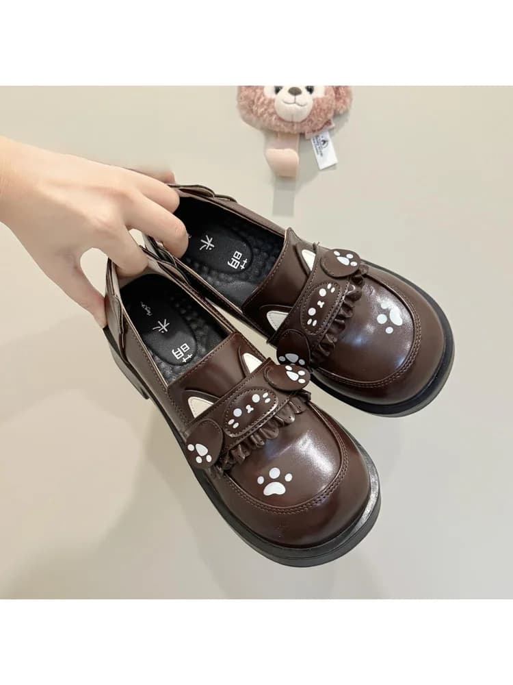 Potby College Original Jk Student Scarpe singole basic con suola spessa Lolita Campus per ragazze Scarpe singole medio-basse