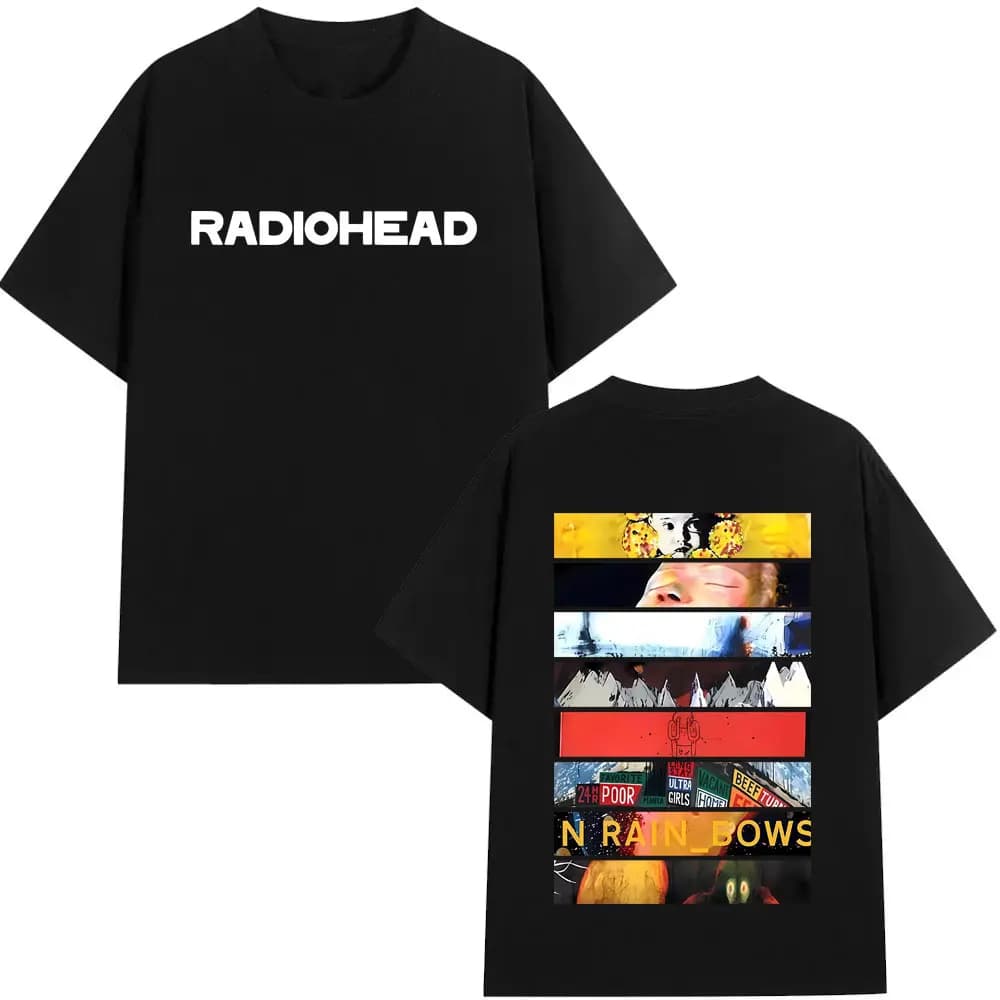 T-Shirt con Grafica della Copertina dell'Album di Radiohead, Maglietta Vintage Rock Pop per Uomo e Donna, T-Shirt Casual Oversize da Uomo, Streetwear