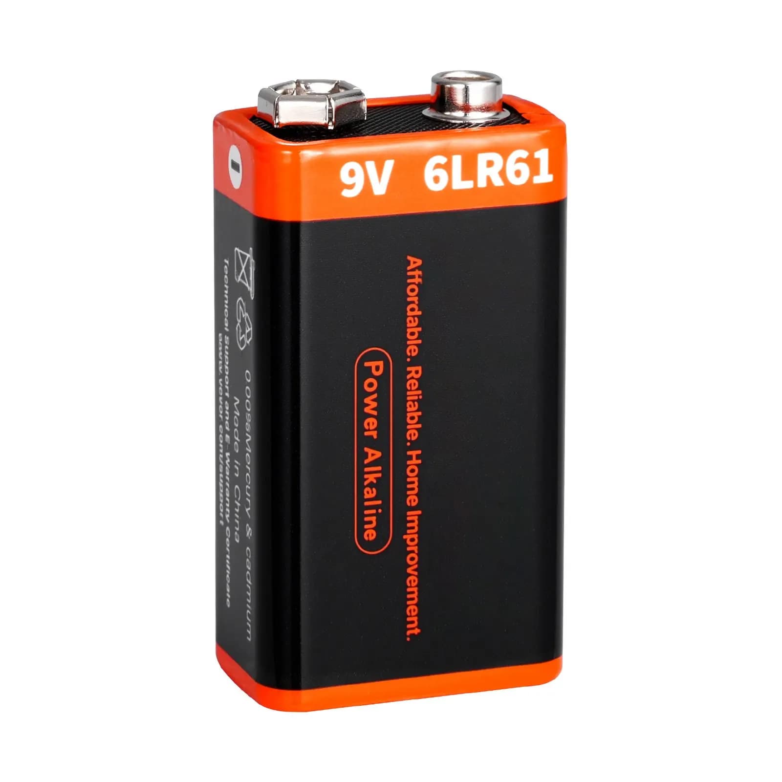 Batterie alcaline da 9V, confezione da 12, batteria da 9 Volt per rilevatore di fumo, lunga durata
