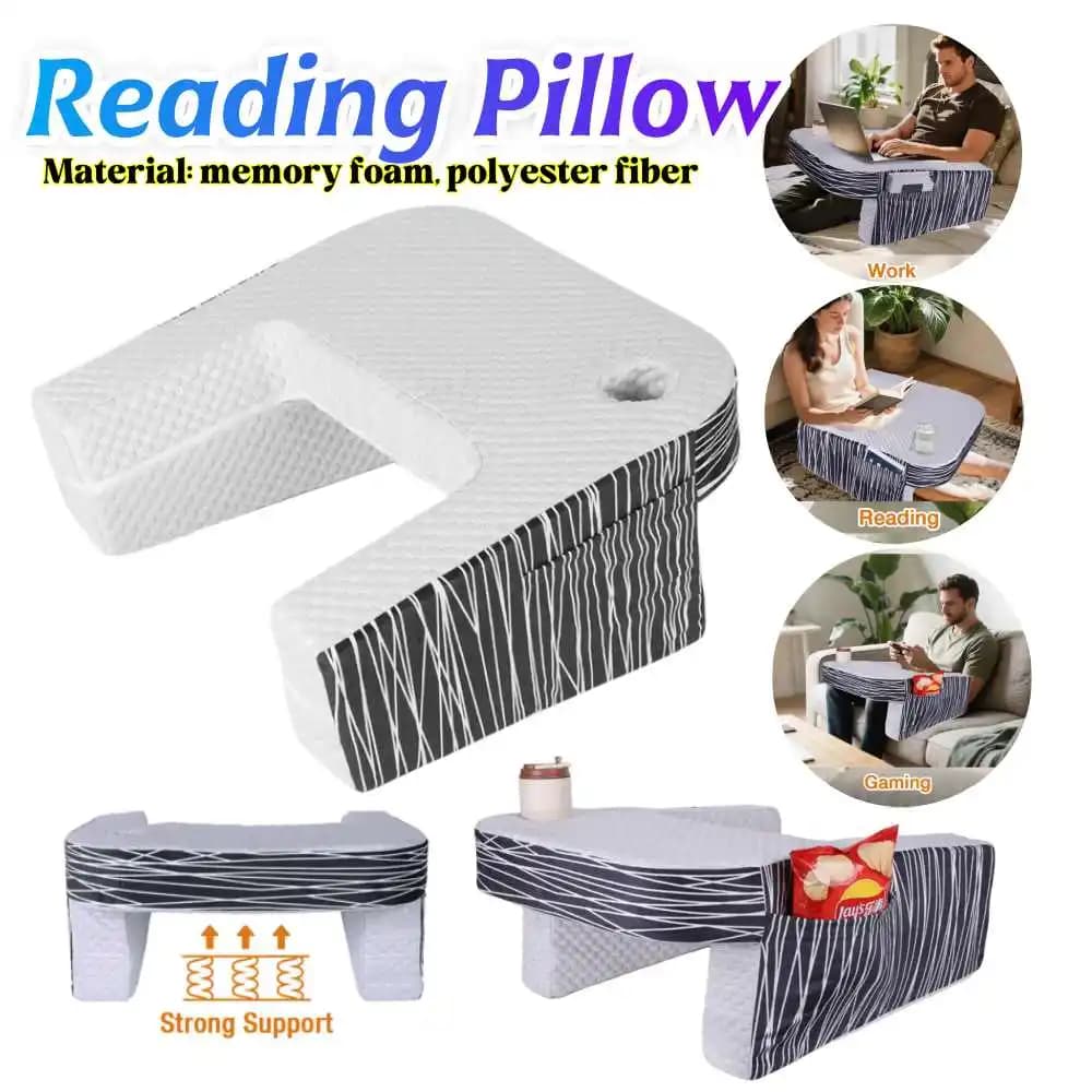 Cuscino da Lettura per Gaming Extra Large con Braccioli, Cuscino in Memory Foam per Adulti, Multifunzione per Lettura e Lavoro