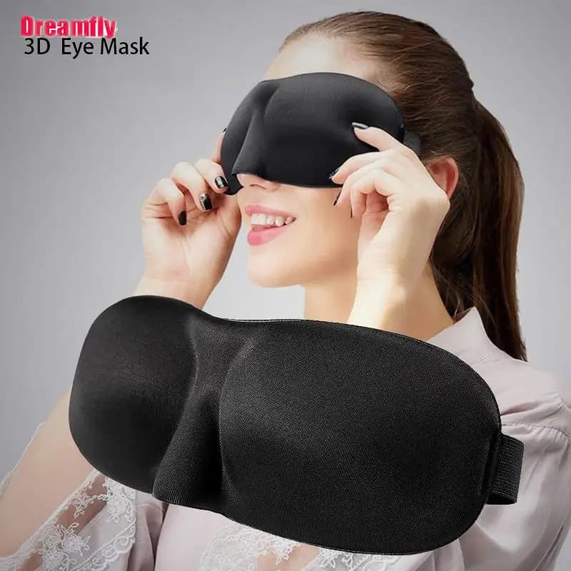 Maschera per gli occhi per dormire 3D Aiuto per il riposo da viaggio Maschera per gli occhi Patch imbottita Maschera per dormire morbida Benda per gli occhi Rilassamento Massaggiatore Strumenti di bellezza