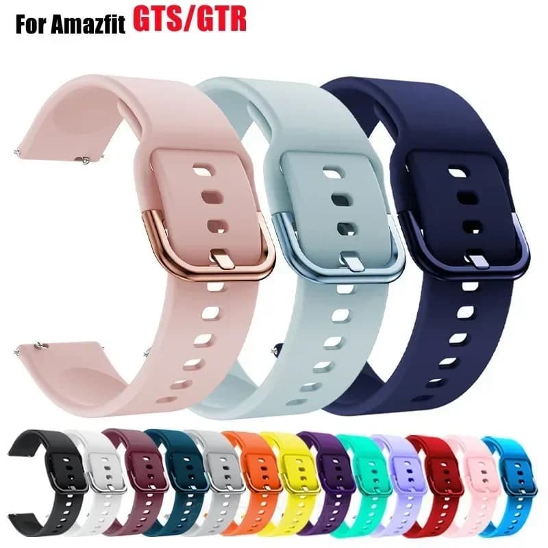 Cinturino in silicone da 20mm 22mm per Amazfit Bip, compatibile con Amazfit GTS/2/2e/3/4GTS2 Mini/GTR 4/3/Pro/47mm/GTR2/2e/Stratos 2/3