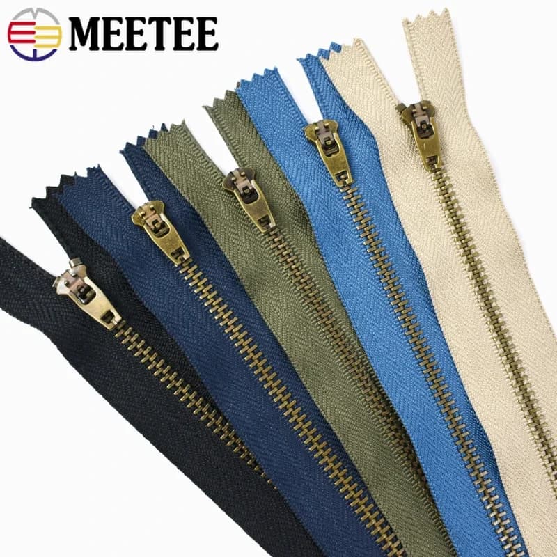 5-20 pezzi 4 # 10/13/15/18 centimetri di Metallo Chiusura Automatica Cerniera Close-End Cerniere Chiusura per Borsa Pantaloni Tasca Zip Kit di Riparazione Accessori Per Cucire