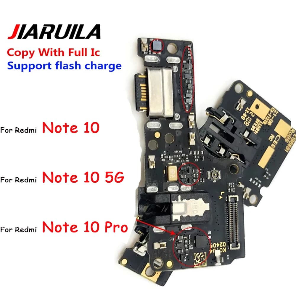 Caricatore rapido Dock USB Dock di ricarica Scheda porta con cavo flessibile per microfono per Xiaomi Redmi Note 10s / 10 Pro / Note 10 5G