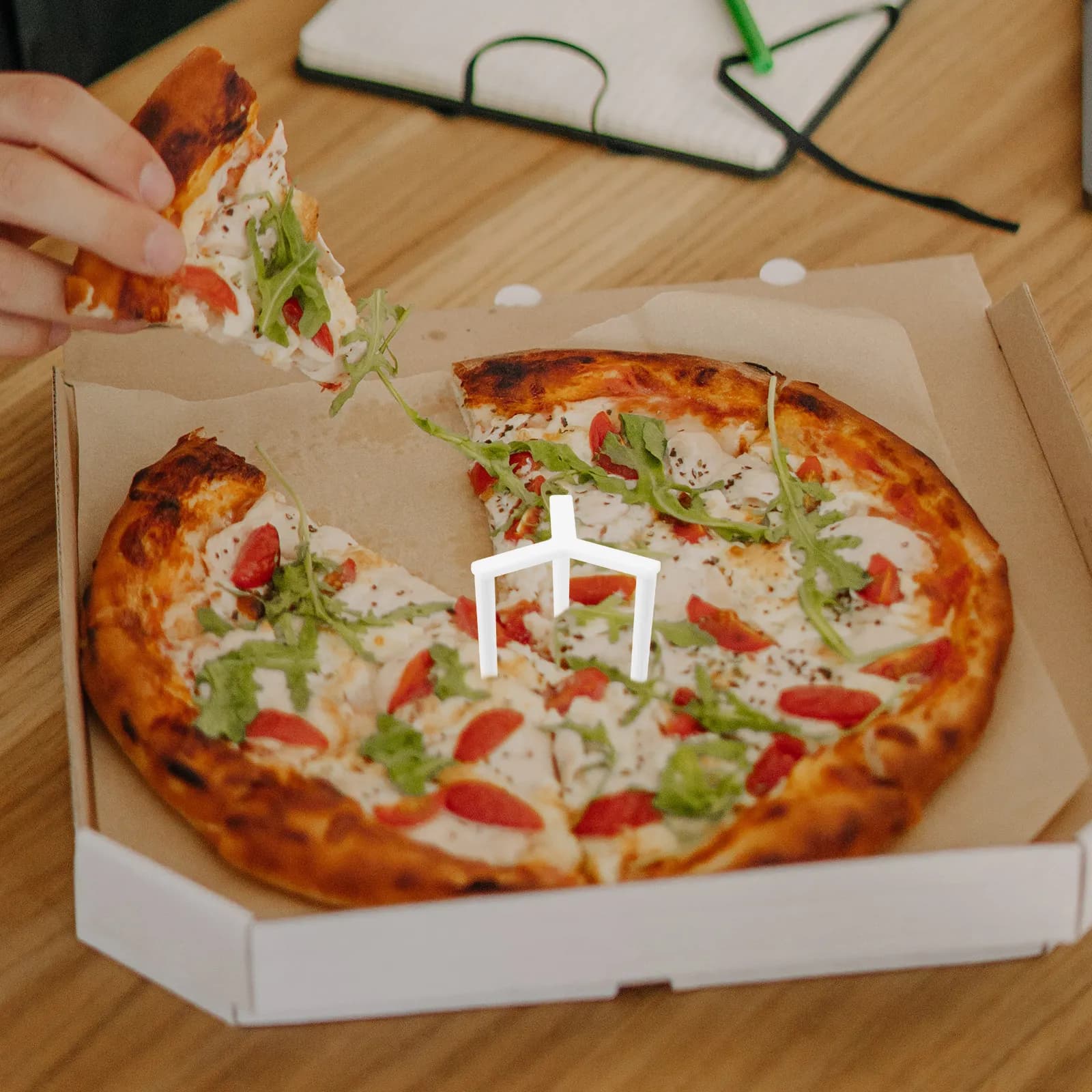200 Pezzi Supporti per Pizza in Plastica Premium Riutilizzabili, Treppiedi per Scatole Pizza da Asporto, Protezione Anticollapsamento Impilabile