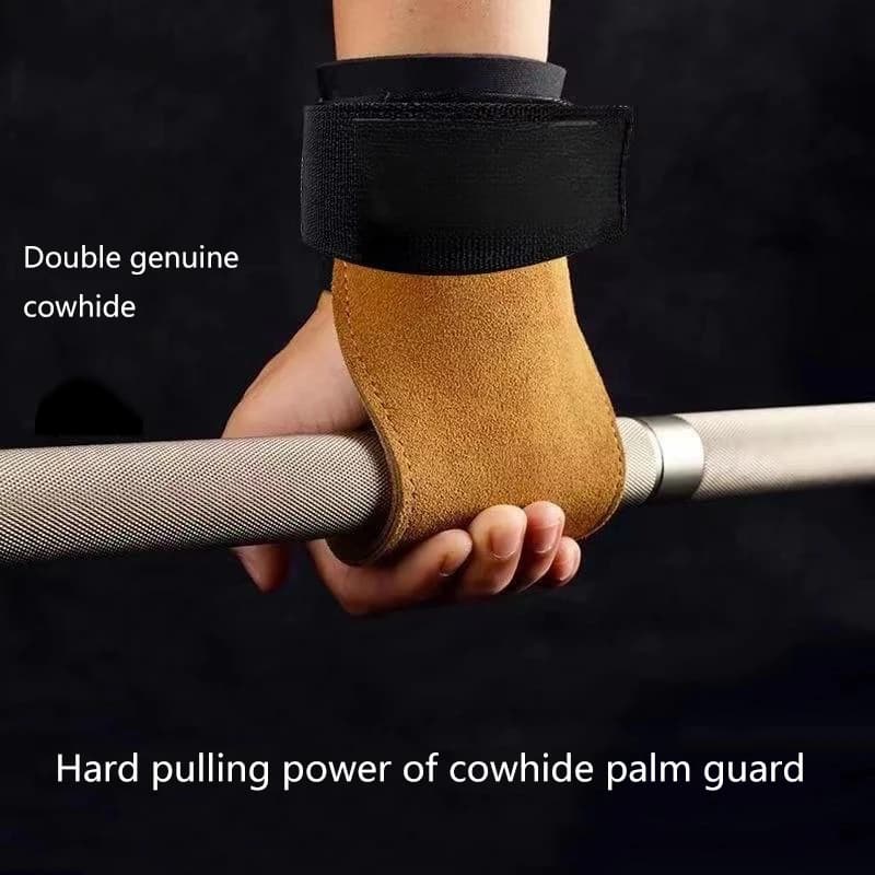 Double Layers PU Leather Gloves Wrist Straps for Weightlifting Women's PALESTRA Stack Training bench Press Pull-up Gloves