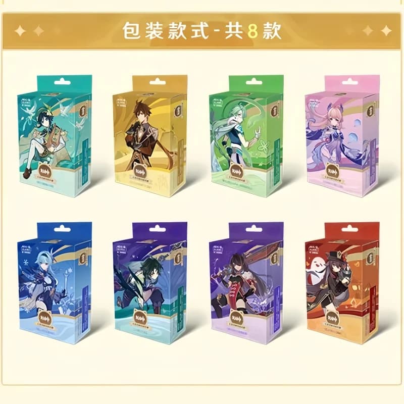 Genshin Impact Nuova Carta Genuina Genius Invokation Tcg Pacchetto Supplemento Fase Ii Battle Card Collezione di Dadi Carta da Gioco per Feste