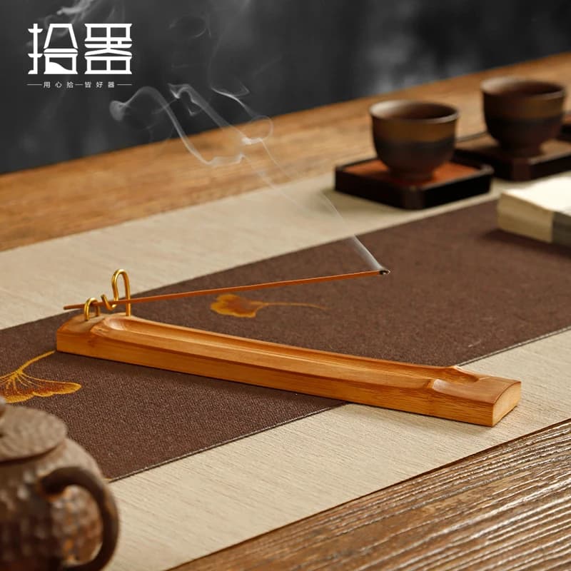 Nanmu bamboo incenso stick stick seat Thread incenso bed incenso stick base decorazione creativa bruciatore di incenso per la casa per