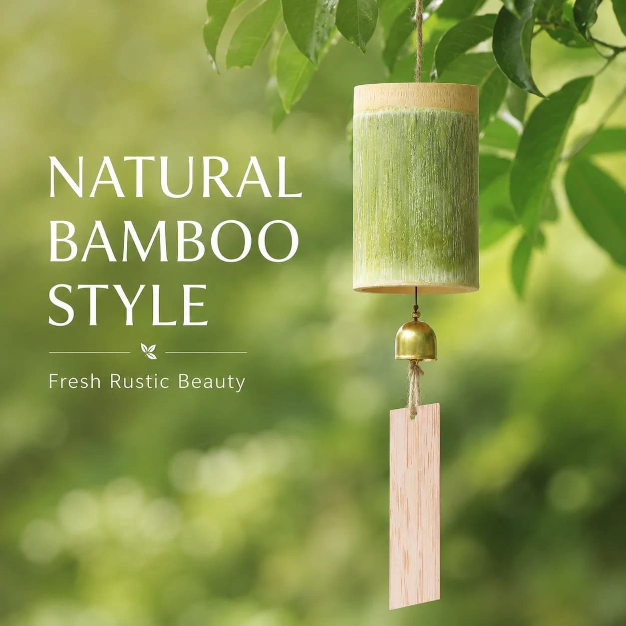 DIY Bamboo Tube Wind Chime Handmade Materials Pack Bamboo Weaving Bell Pendant Chinese-style Japanese Decorative Creative Gi