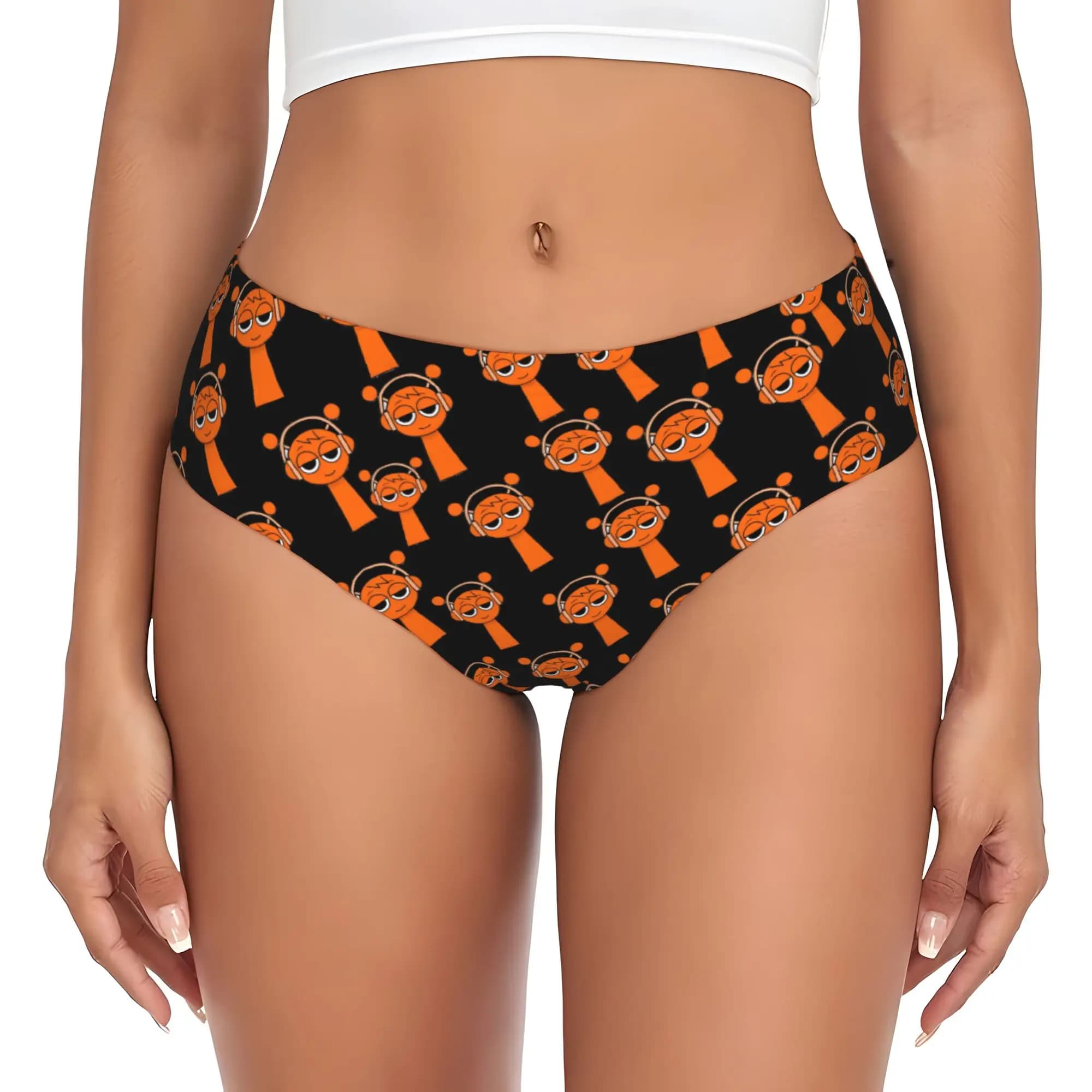 Custom Sprunki Brief Panties Women's Comfort Stretch Music Game Underwear