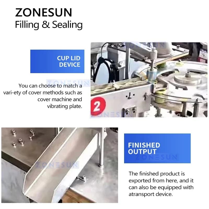 ZONESUN ZS-100XPN Automatic Super Light Clay Filling Sealing Machine Slime Playdough Cup Packing Capping Equipment