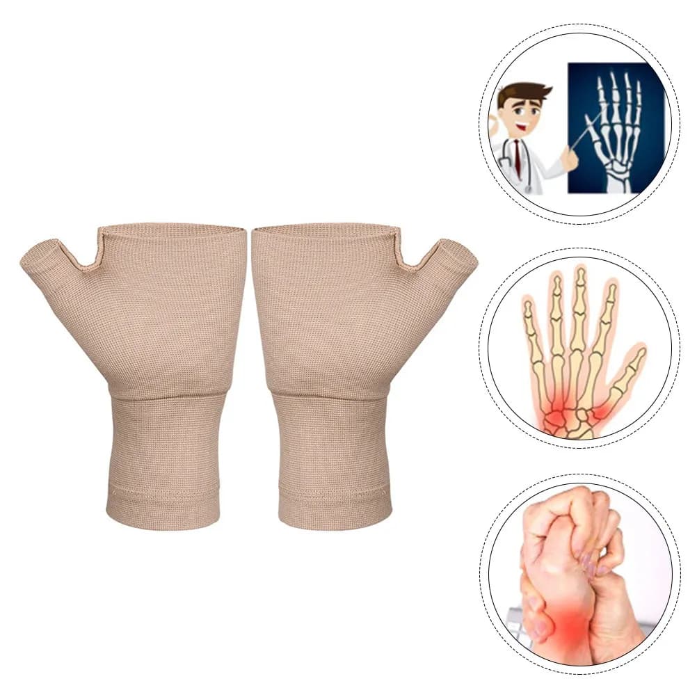 1 paio di guanti a compressione per artrite, senza dita, in nylon resistente, spandex, antiscivolo, per alleviare il dolore, per allenamenti sportivi in palestra
