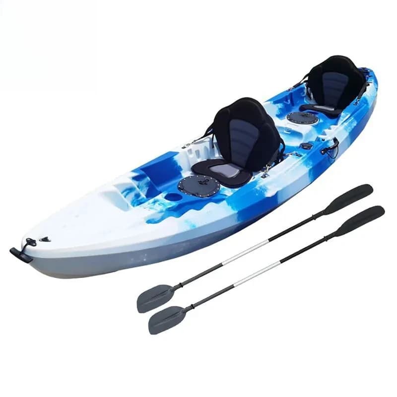 Kayak Doppio per Pesca e Canottaggio, Canoa per Pesca in Mare con Sedili per Laghi e Fiumi Panoramici