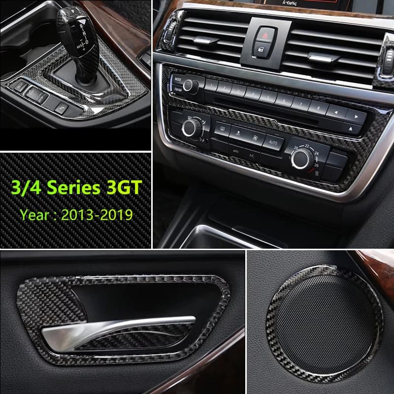 Wall stickers for carbon fiber console housing for BMW 3 F30 Series 4 F32 3GT F31 Car accessories