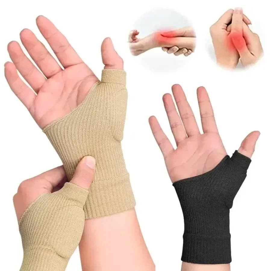 1Pair Breathable Wrist Thumb Compression Arthritis Gloves Wrist Support Brace with Gel Thumb Injury Pads for Pain Relief