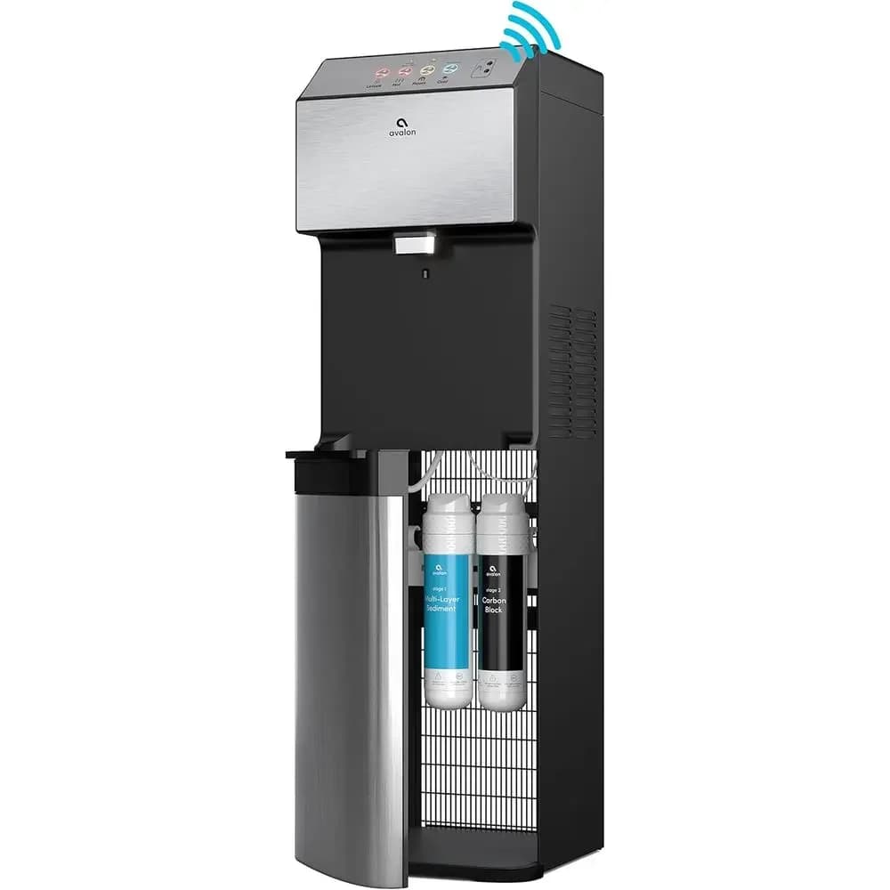 Touchless Electric Water Cooler with 3 Temperatures, Digital Clock, Temperature Control, Self-Cleaning, Anti-Microbial Coating,