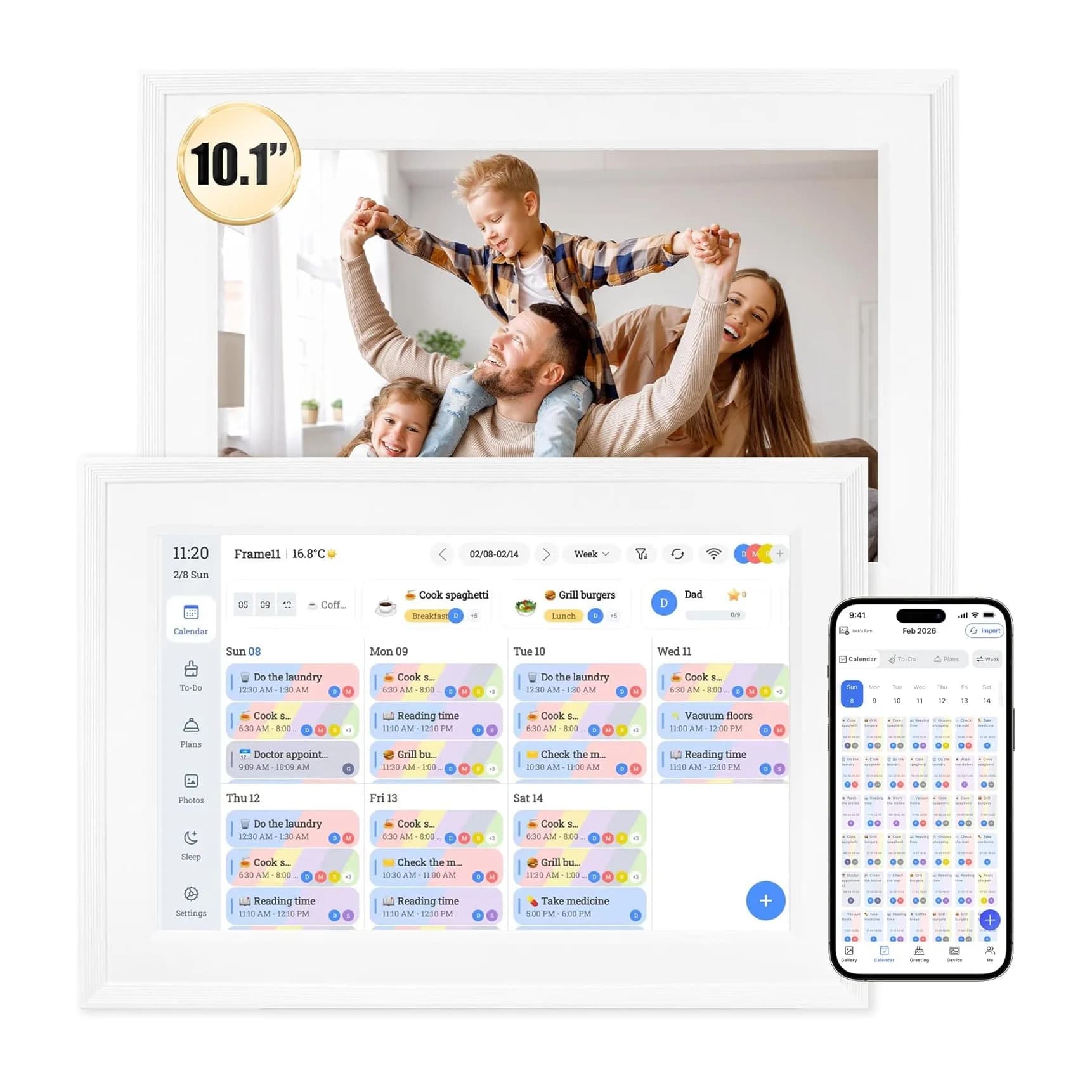 10.1 Inch IPS Touch Screen WiFi Digital Photo Frame 32GB Large Local Storage Multi Media Player Support Photo Video Music Play