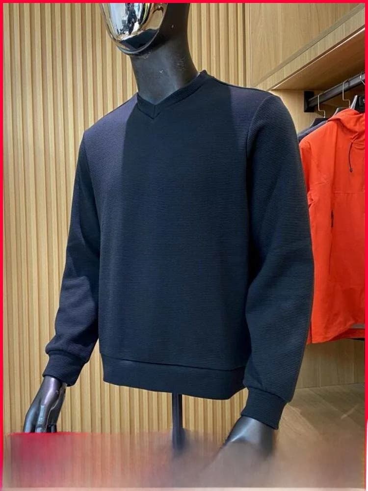 Felpa con Cappuccio da Uomo a Maniche Lunghe con Scollo a V, Foderata in Pile, Design Semplice, Calda e Confortevole, in Misto Poliestere e Cotone, per Autunno e Inverno