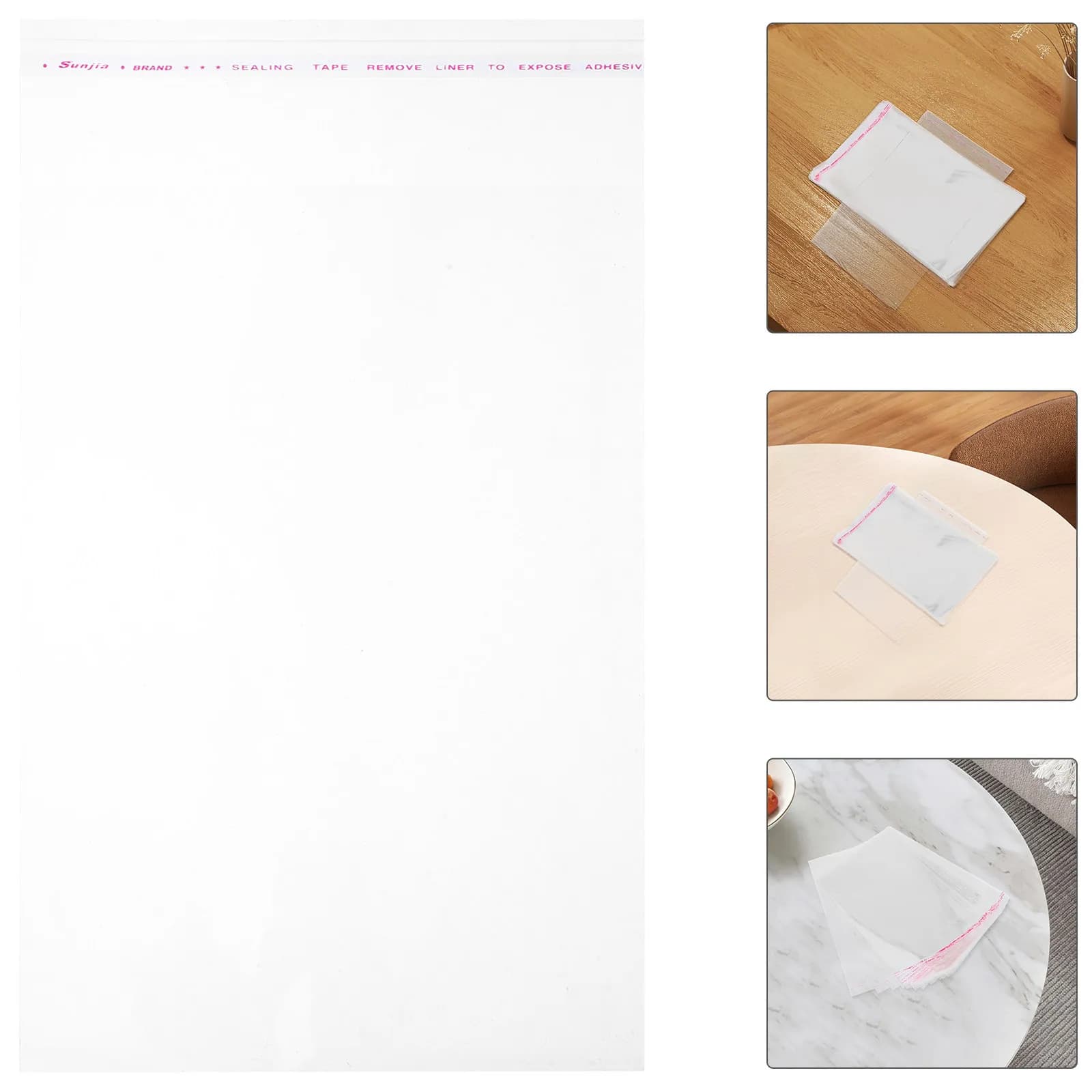 100Pcs Self-Sealing Transparent Plastic Bags Clear Adhesive Envelope for Clothing Packaging Jewelry Storage T-Shirts Electronics
