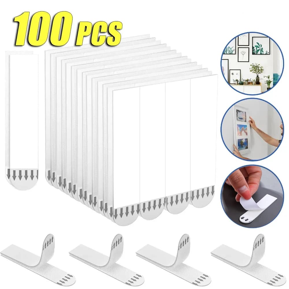 Punch-free Picture Hanging Strips Tape for Mounting Photo Adhesive Picture Frame Fixed Hooks Wall Hook Decorate DIY Stickers