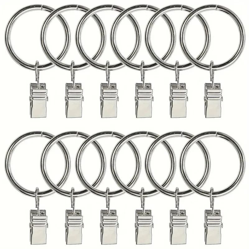 Strong Clip Grip 25mm Drapery Ring Clips, 16 pcs, Living Room Drapery, Rust Resistant Finish for Bedroom Window Curtains
