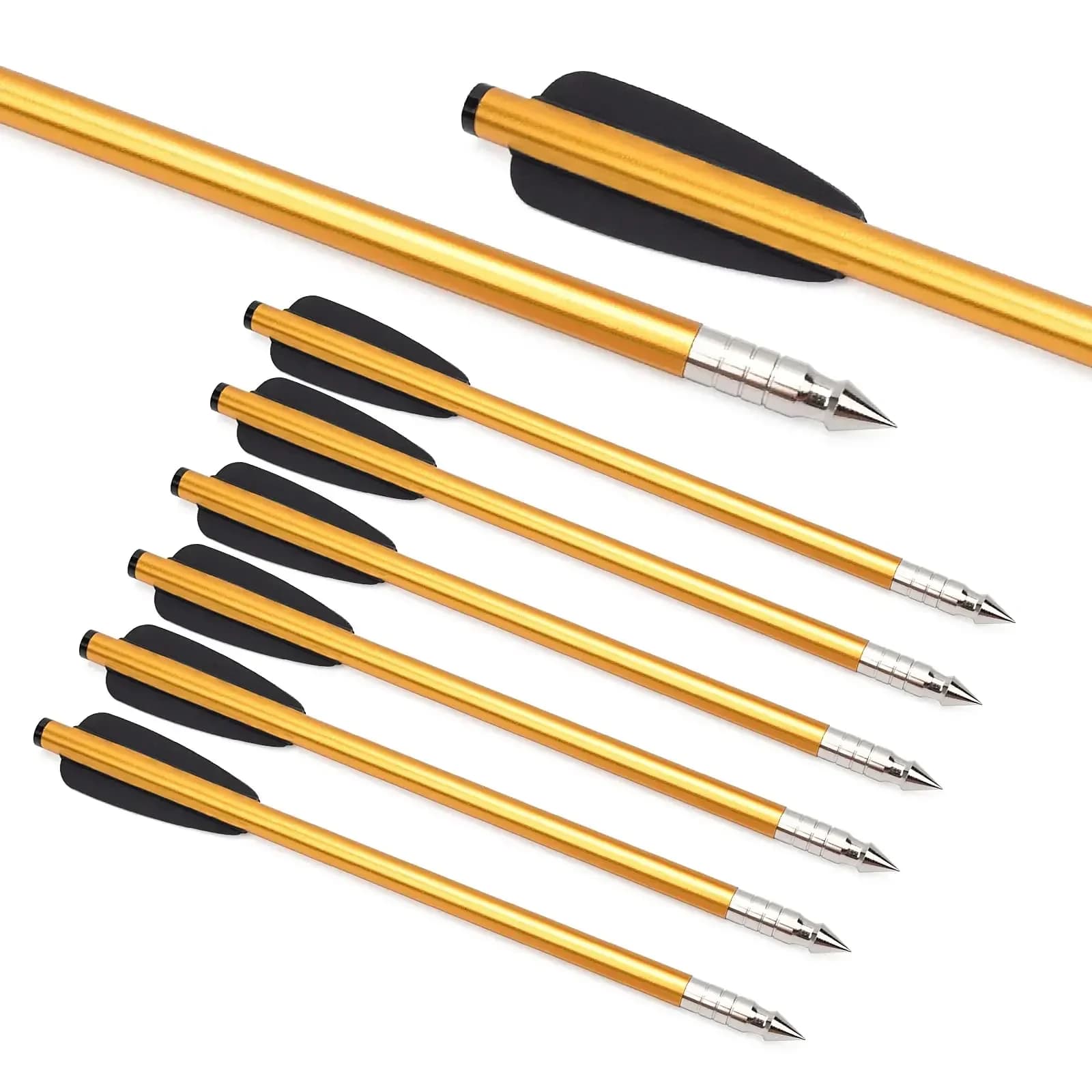 NIKA ARCHERY Bullone per frecce a balestra in alluminio da 6,3'' con punta da caccia, per bersaglio per pistola da 50 libbre/80 libbre 6/12/24 pezzi