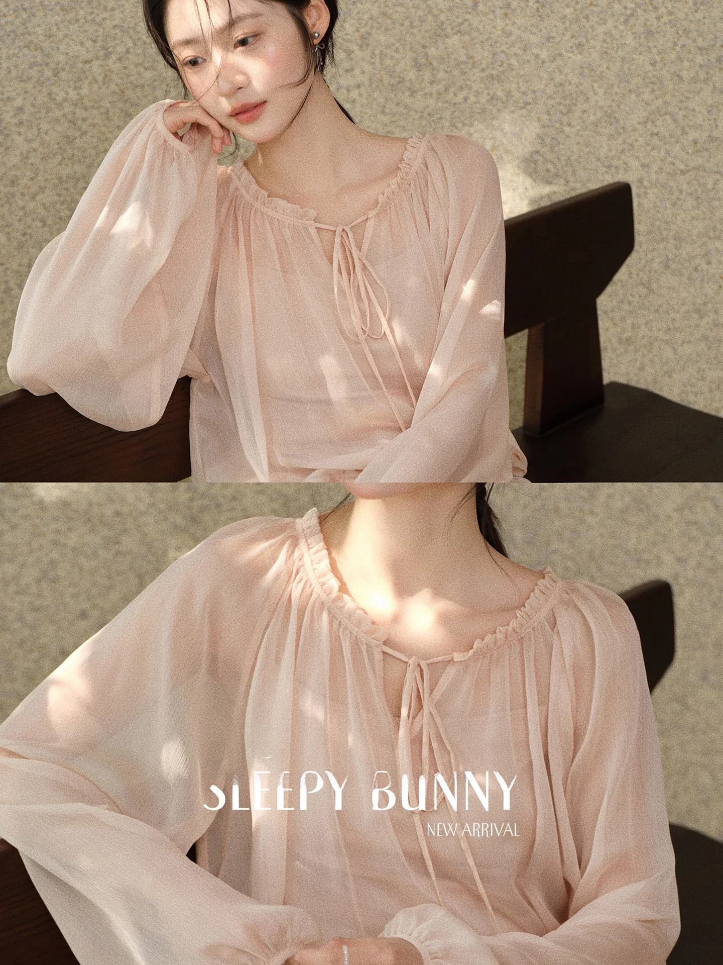 Spybunny Women's Shirt V-neck Lantern Sleeve Bow Tie Sweet Young Looking Spring Summer Breathable Long Sleeve Blouse