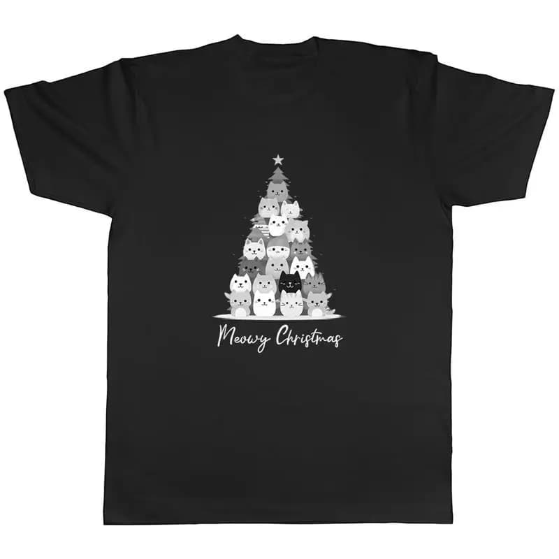 Meowy Christmas Mens TShirt Xmas Christmas Tree of Cats Kittens Tee Gift