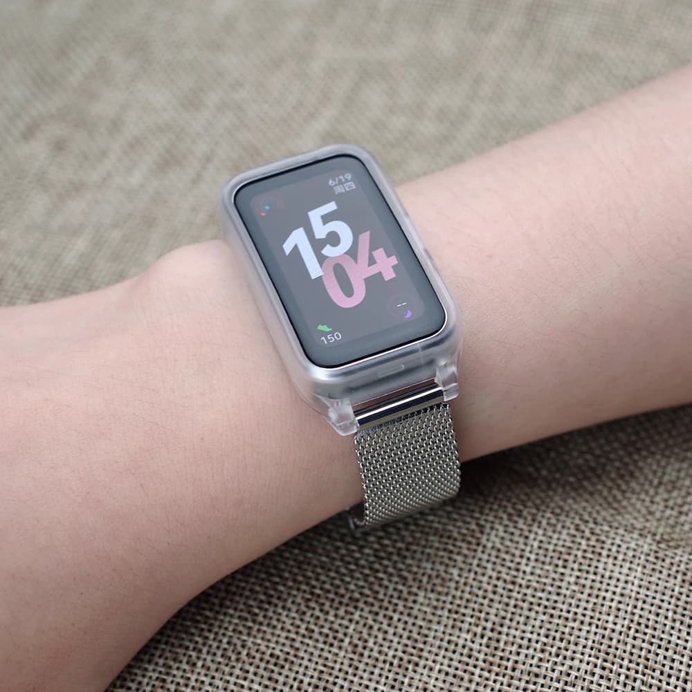 Cinturino per Huawei Band 10 9 8 Bracciale con custodia in TPU Protezione schermo Sostituzione piccola circonferenza del polso Cinturino per ragazze e donne