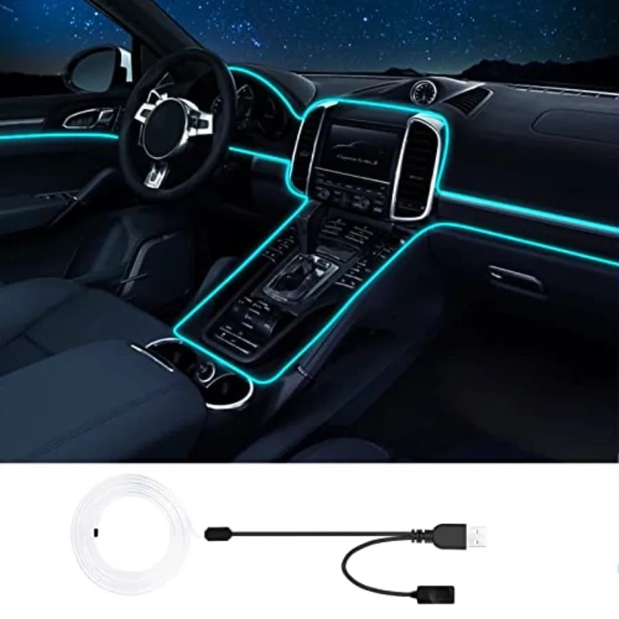 terior Car LED Strip Lights, RGB USB Car Ambient Lightg, Car Accessories Fiber Optifc Lights Sync to Music es