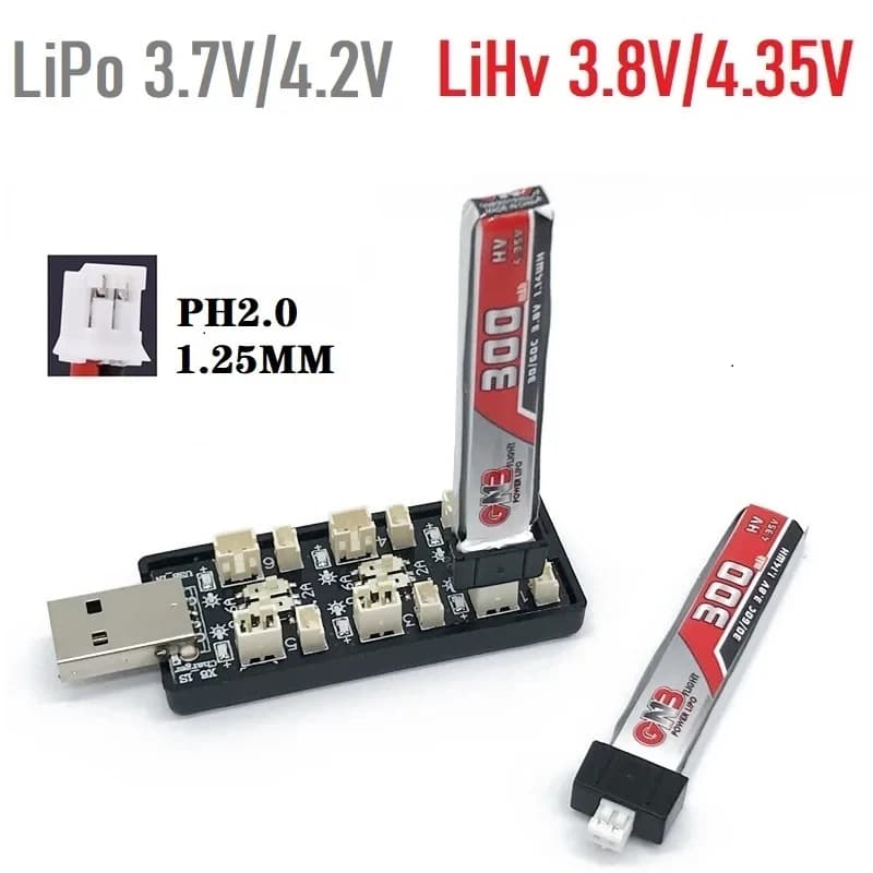 6CH USB 1S LiPo/LiHv 3.7V/4.2V 3.8V/4.35V Scheda adattatore caricabatteria 5V per RC Drone/Modello giocattolo per auto