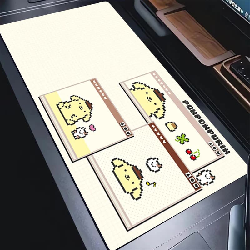 Tappetino per Mouse Pompompurin 90x40cm Anime Gamer Tappetino per Tastiera Varmilo Tappeto Kawaii Accessori per Laptop Gaming Mousepad con Bordo Bloccato