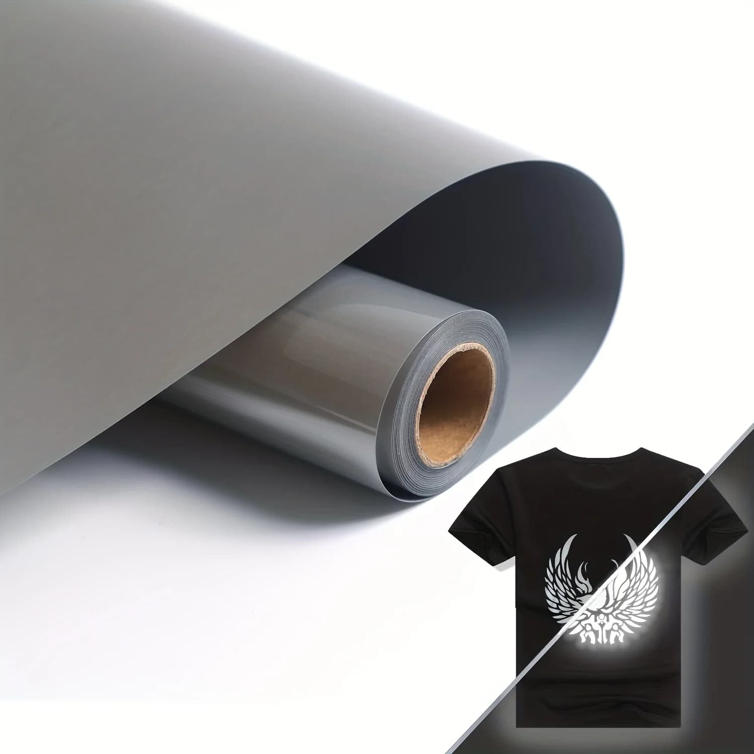 12" x 10ft Reflective HTV Vinyl, guangyintong Heat Transfer Vinyl for T Shirt, Iron On Vinyl For All Cutter Machine,
