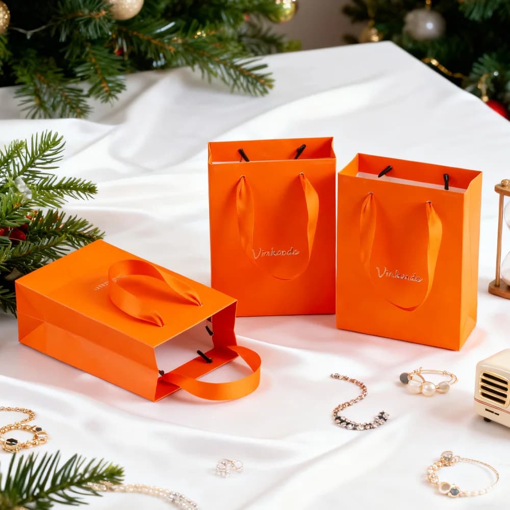 24 Sacchetti di Lusso in Carta Kraft per Abbigliamento, Candele, Gioielli - Borse Shopping Personalizzabili in Cartone con Manico a Nastro