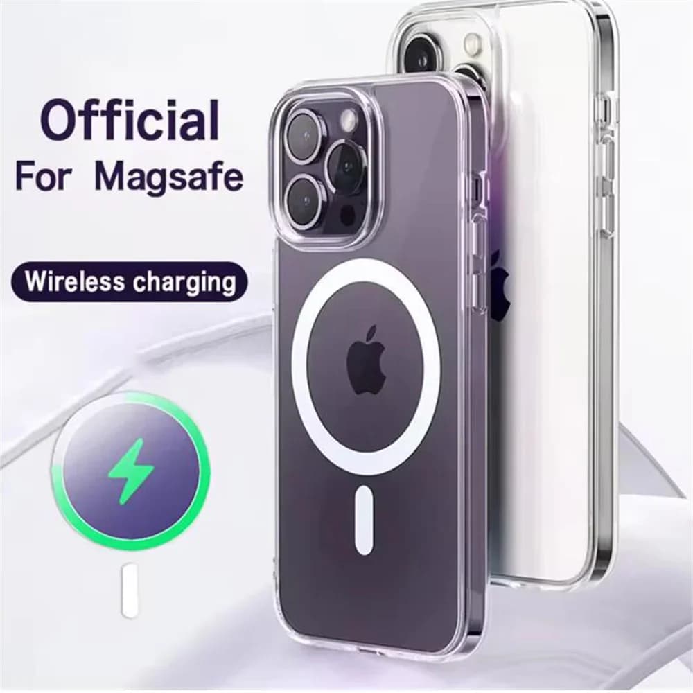 Custodia di ricarica wireless magnetica per iPhone 16 Pro Max 11 12 13 14 15 12 13 Mini 7 8 14 15 16 Plus Protezione copertura trasparente