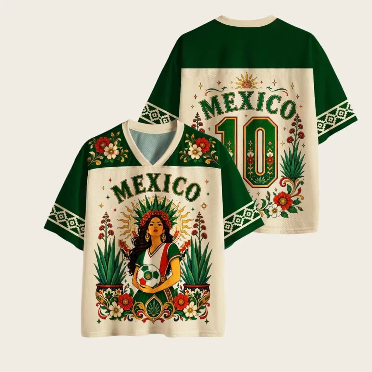Mexico Retro Ethnic Girl Short Sleeve T Shirt Tequila Jersey Men Women Breathable Fan Match Support Top Camiseta De Mexico
