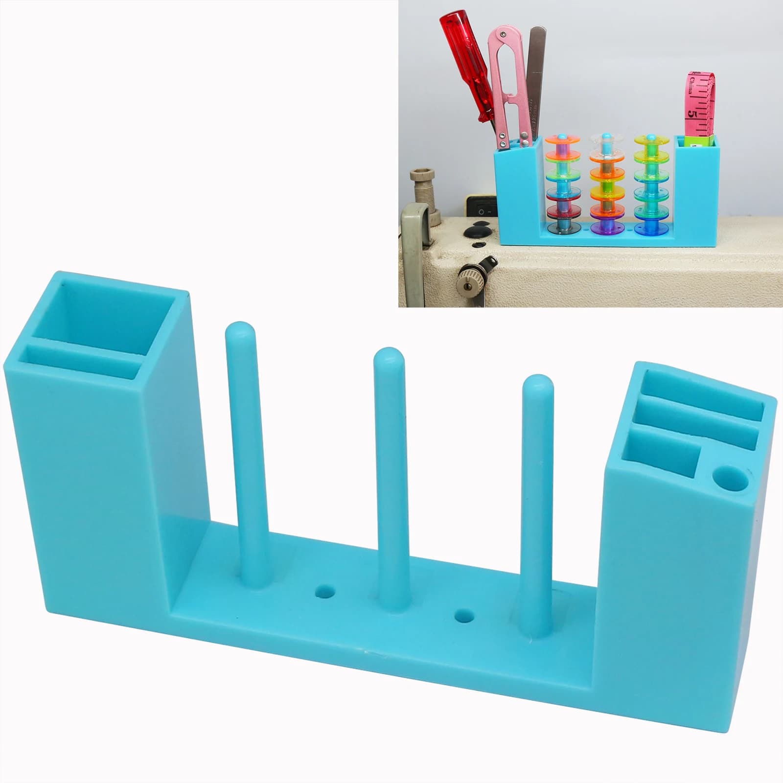 Telaio per navetta per macchina da cucire con scatola portaoggetti magnetica multifunzionale, comodo per riporre bobine, organizzare forniture per cucire