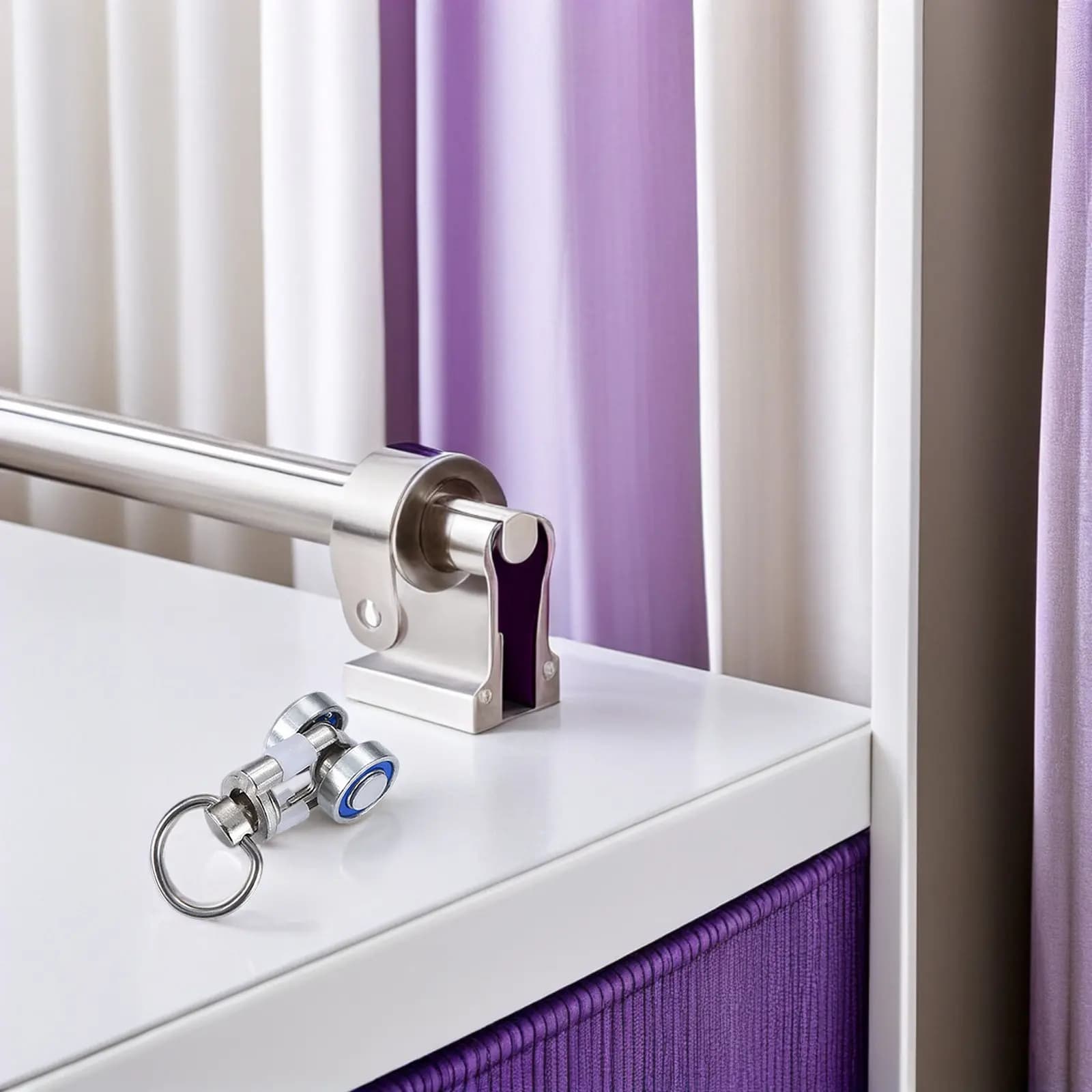 4 Pezzi Rullini Premium in Metallo con Cuscinetti per Binari a Soffitto e a Parete per Carichi Pesanti, Funzionamento Fluido e Silenzioso per Tende e Doccia