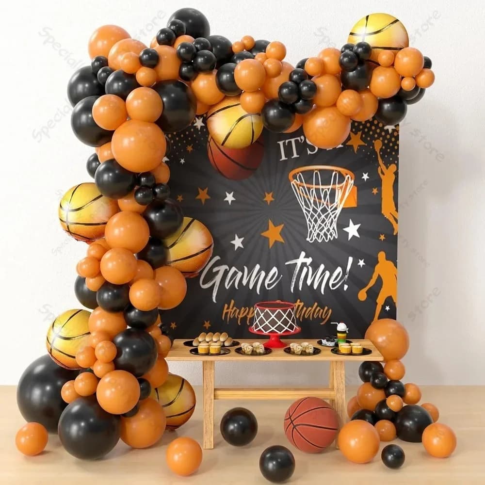1 Set Pallacanestro Foil Palloncino Ghirlanda Arco Kit Sport Forniture per feste a tema Compleanno Baby Shower Decorazioni Regali per ragazzi Globos