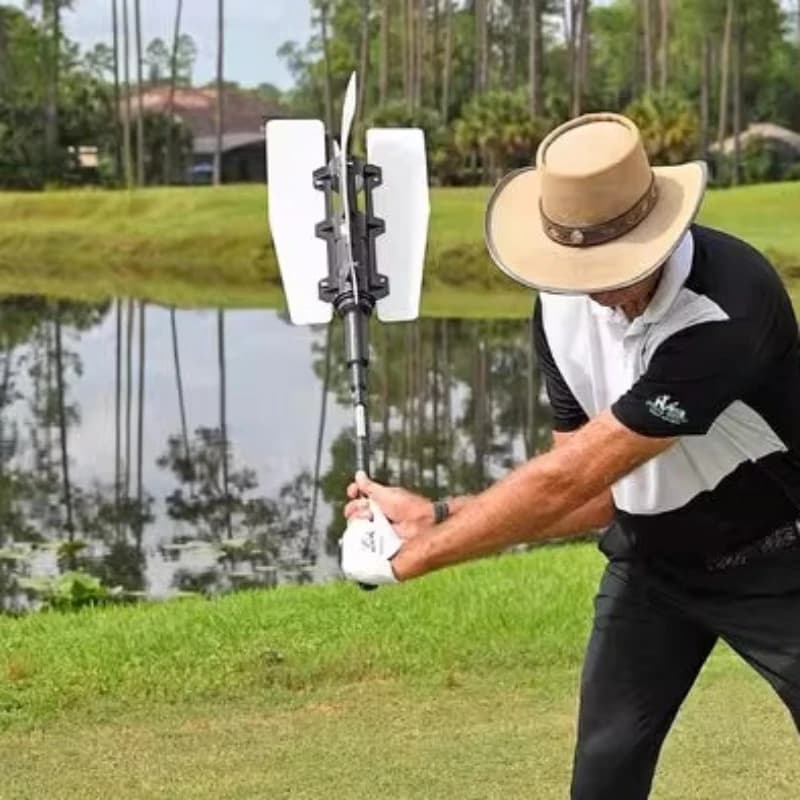 Allenamento per swing da golf rimovibile Pratica per principianti Allenatore per swing da golf Dispositivo per allenamento con palla per esercizi di potenza Accessorio sportivo portatile