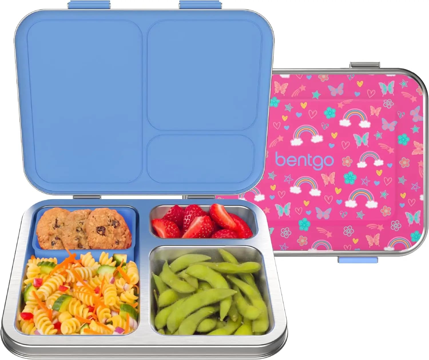 Porta pranzo per bambini in acciaio inossidabile a 3 scomparti, a prova di perdite, ecologico e lavabile in lavastoviglie, per bambini dai 3 anni in su
