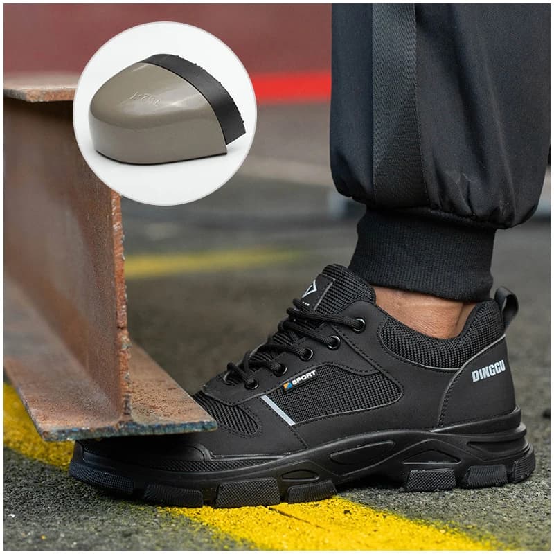 mens fashion breathable steel toe covers working safety shoes air mesh summer worker security boots designer footwear protection