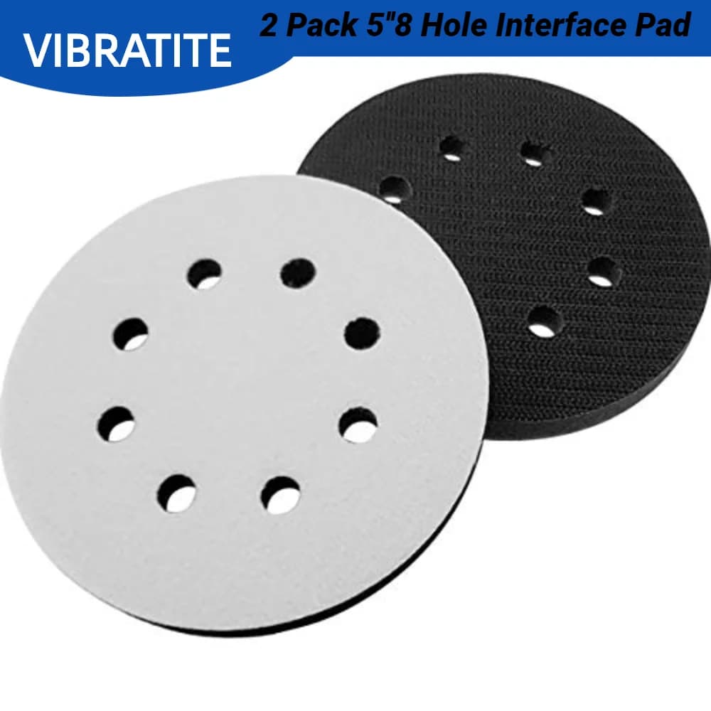 Pack of 2 5 inch interface bearings, 8 holes, hook and ring, soft sponge bearings for abrasive disc, 125 mm orbital sanding pads