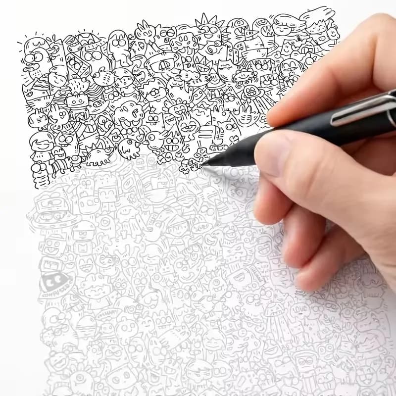 Beautifully Designed Graffiti Pattern for Copying and Coloring Decompression Drawing Book, Different Interesting Patterns