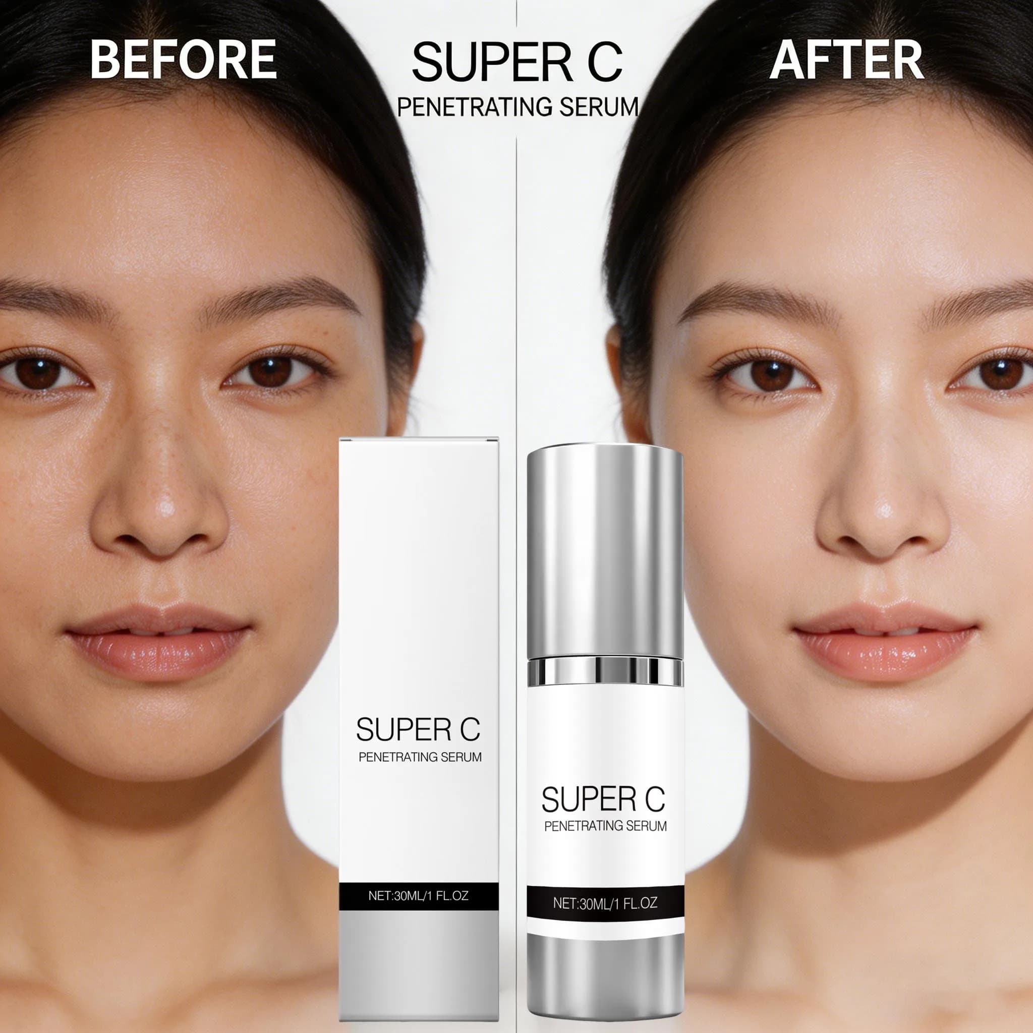 Siero Super C Penetrante, Illuminating Essence for Skin, Hydrating Formula Antioxidant with Ascorbic Acid, Revitalizing Serum for Spent Skin