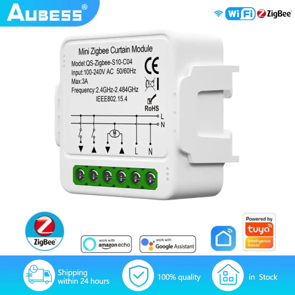 Tuya Smart Zigbee Interruttore per tende per tapparella Motore elettrico Smart Life APP Il telecomando funziona con Alexa Google Home
