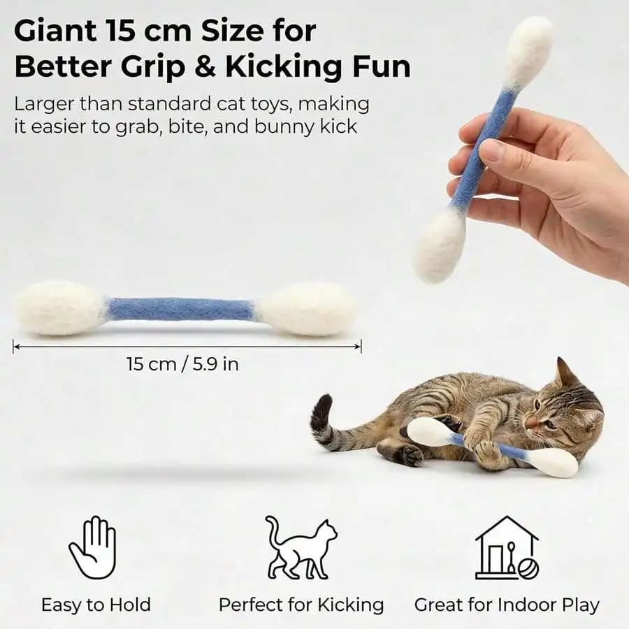 15cm Large Cat Interactive Teaser Wand Toy For Kicking And Biting Indoor Play