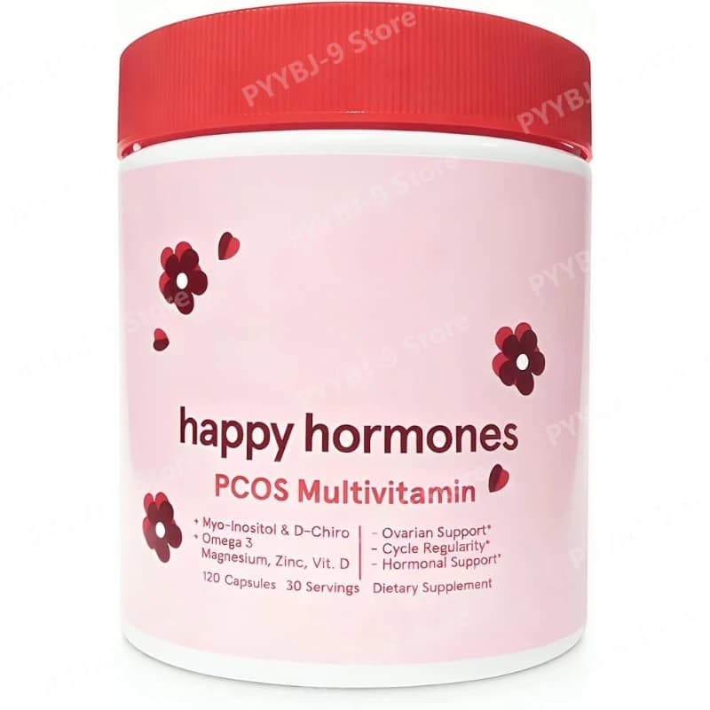 Capsule Multivitaminiche Happy Hormones per Donne, 120 Compresse, Supporto per l'Equilibrio Ormonale, Myo-Inositolo, D-Chiro Inositolo, Omega 3, Vitamina D3