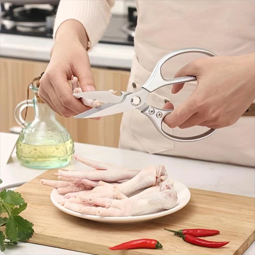 Stainless Steel Kitchen Shears Sharp Kitchen Scissors Multifunctional Chicken Bone Shears Fish Duck Cut Chef Scissors Knife Tool