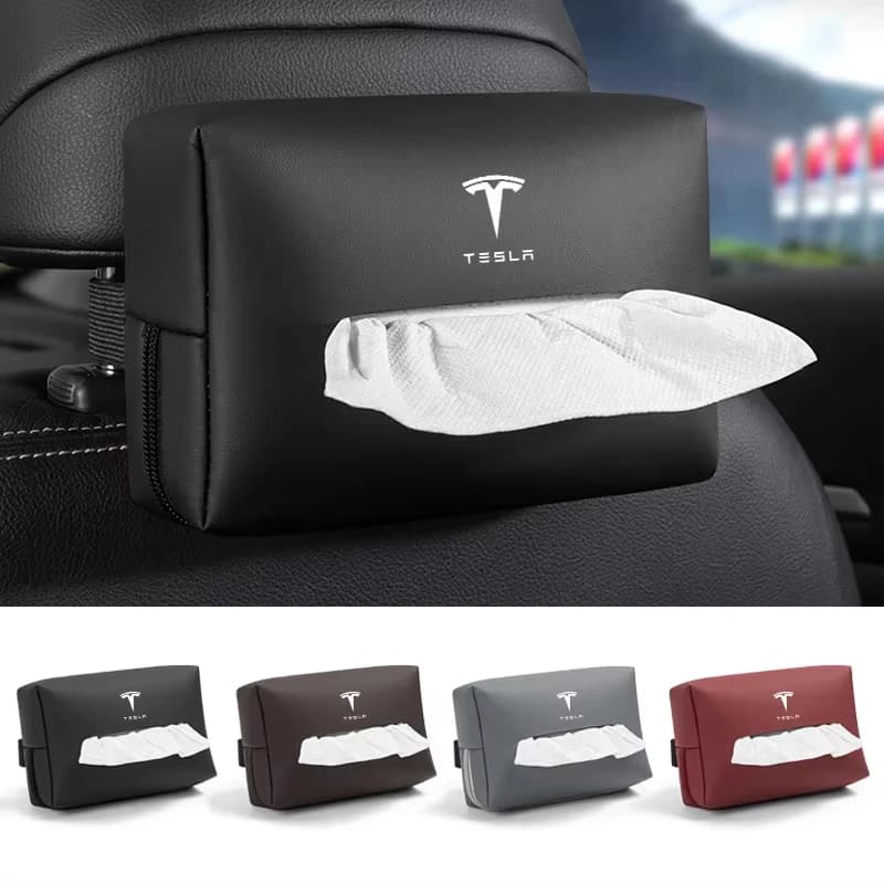 Accessori per supporto per scatola portaoggetti per fazzoletti per sedile posteriore per borsa per fazzoletti per interni auto per Tesla Model 3 Model S X Model Y Roadster SpaceX